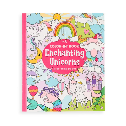 Ooly Color-in' Book: Enchanting Unicorns, Ooly, Coloring Book, Ooly, Ooly Color-in' Book: Enchanting Unicorns, Stocking Stuffer, Stocking Stuffers, Unicorn, Unicorns, Coloring Book - Basicall