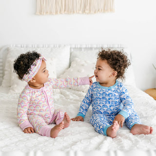 Little Sleepies Blue Rainbows Bamboo 2pc Pajama Set, Little Sleepies, Bamboo Pajama, Bamboo Pajama Set, Bamboo Pajamas, Blue Rainbows, CM22, Little Sleepies, Little Sleepies Bamboo, Little Sl