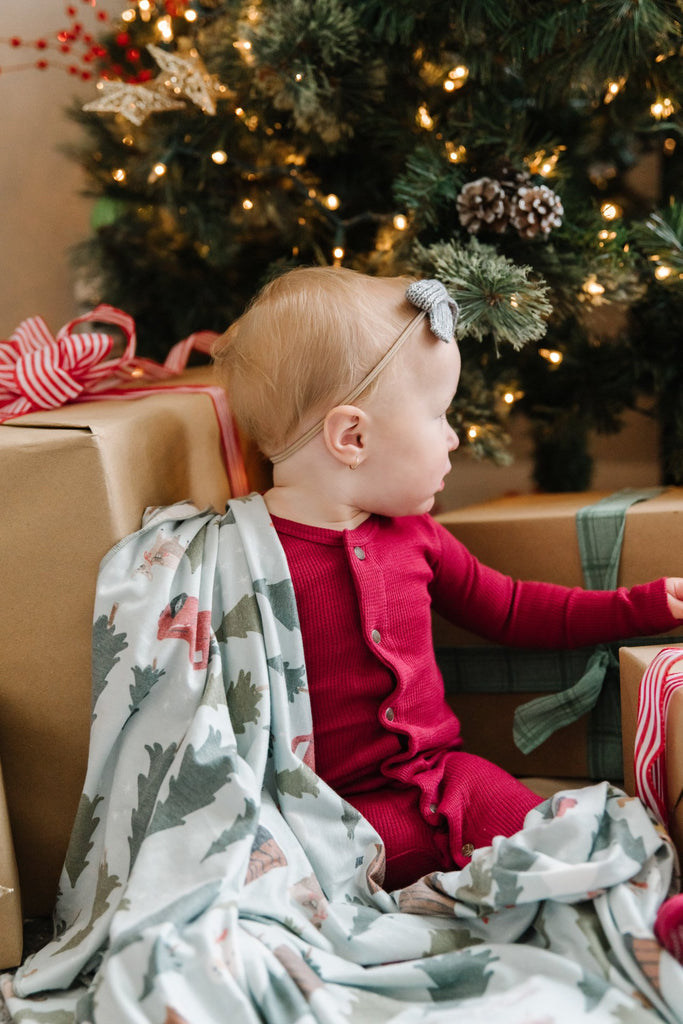 Copper Pearl Kringle Knit Swaddle Blanket Basically Bows & Bowties