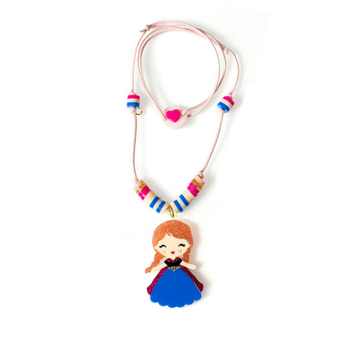 Lilies & Roses Cute Doll Necklace - Princess with Cape, Lilies & Roses, cf-type-necklaces, cf-vendor-lilies-&-roses, Cute Doll Necklace, Easter Basket Ideas, EB Girls, Lilies & Roses, Lilies 