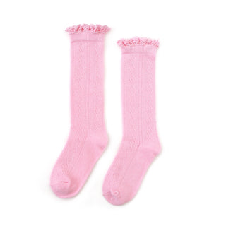 Little Stocking Co Lace Top Fancy Knee High Socks - Peony, Little Stocking Co, cf-size-0-6-months, cf-size-4-6y, cf-size-6-18-months, cf-type-knee-high-socks, cf-vendor-little-stocking-co, Li