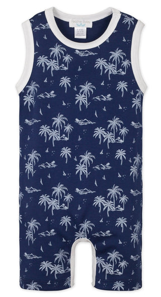 Feather Baby Vintage Hawaii White on Indigo Tank Romper, Feather Baby, Baby Boy Romper, Black Friday, cf-size-9-12-months, cf-type-tank-romper, cf-vendor-feather-baby, Cyber Monday, Els PW 50