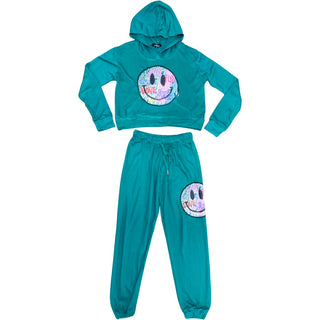 FBZ Graffiti Smiley Face Green Pants, Flowers By Zoe, cf-size-6, cf-size-xlarge-12-14, cf-type-pants, cf-vendor-flowers-by-zoe, FBZ, FBZ Graffiti Smiley Face Green Pants, Flowers By Zoe, Flow