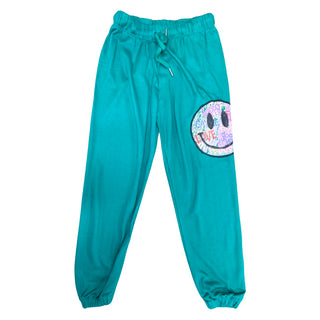 FBZ Graffiti Smiley Face Green Pants, Flowers By Zoe, cf-size-6, cf-size-xlarge-12-14, cf-type-pants, cf-vendor-flowers-by-zoe, FBZ, FBZ Graffiti Smiley Face Green Pants, Flowers By Zoe, Flow