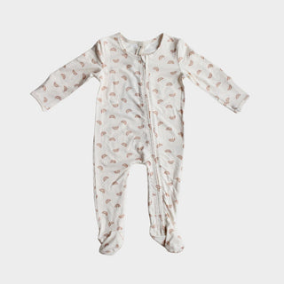 Babysprouts Footie Romper with Zipper in Earth Tone Rainbows, Babysprouts, Baby Sprouts, Babysprouts, Babysprouts Footie, Babysprouts Footie Romper with Zipper, Bamboo Footie, cf-size-12-18-m