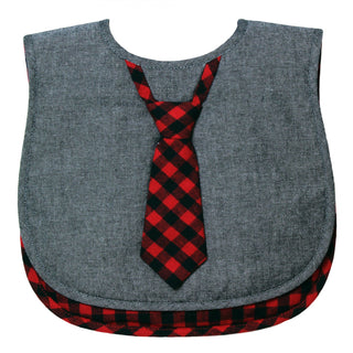 Frenchie Mini Couture Red & Black Buffalo Check 2pc Bib Set, Frenchie Mini Couture, Baby Boy Gift, Bib Set, Bib Set with Tie, Bibs, Boy Bibs, Boys Bib Set, Buffalo Plaid, Frenchie Mini Coutur