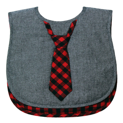 Frenchie Mini Couture Red & Black Buffalo Check 2pc Bib Set, Frenchie Mini Couture, Baby Boy Gift, Bib Set, Bib Set with Tie, Bibs, Boy Bibs, Boys Bib Set, Buffalo Plaid, Frenchie Mini Coutur