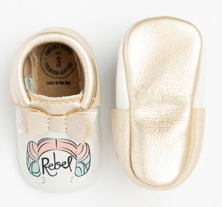 Freshly Picked Star Wars Rebel Princess Bow Soft Sole Moccasins, Freshly Picked, Black Friday, Cyber Monday, Els PW 5060, Els PW 8258, End of Year, End of Year Sale, Freshly Picked Star Wars 