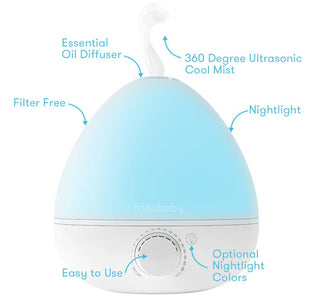Frida Baby BreatheFrida 3-IN-1 HUMIDIFIER, DIFFUSER + NIGHTLIGHT, Frida, Baby Basics, Baby essential, Baby Gear, Baby Shower, Baby Shower Gift, DIFFUSER + NIGHTLIGHT, Essential for Baby, Frid