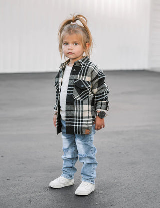 Little Bipsy Flannel Shacket - Toasty, Little Bipsy Collection, CM22, Daddy + Me, Daddy and Me, Flannel, Flannel Shacket, JAN23, Little Bipsy, Little Bipsy Collection, Little Bipsy Fall, Litt