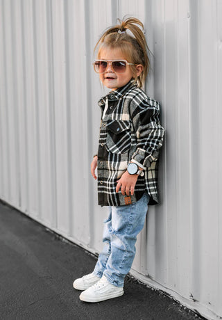 Little Bipsy Flannel Shacket - Toasty, Little Bipsy Collection, CM22, Daddy + Me, Daddy and Me, Flannel, Flannel Shacket, JAN23, Little Bipsy, Little Bipsy Collection, Little Bipsy Fall, Litt