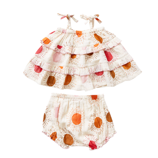 Pink Chicken Baby Garden 2pc Set - Sunrise, Pink Chicken, Easter / Spring Dresses, Multi Sunrise, Pink Chicken, Pink Chicken Baby Garden 2pc Set, Pink Chicken Baby Garden 2pc Set - Multi Sunr