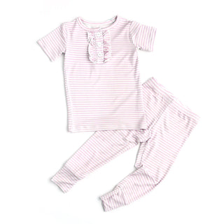Gigi and Max Izzy Stripe Ruffle 2pc Set, Gigi and Max, 2pc Pajama Set, Bamboo Pajama, cf-size-2-3t, cf-size-6-7, cf-size-8y, cf-type-pajama-set, cf-vendor-gigi-and-max, Gigi & Max, Gigi and M