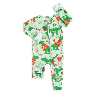 Gigi and Max Rex Green Dino Zip One Piece, Gigi and Max, Bamboo Pajama, Bamboo Pajamas, cf-size-12m-9-12-months, cf-size-18m-12-18-months, cf-size-24m-18-24-months, cf-size-3m-0-3-months, cf-