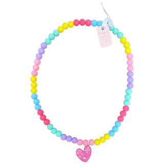 Girls Beaded Necklace - Rainbow Hearts, Good Grace Design Co, Beaded Necklace, Girls Beaded Necklace Rainbow, Good Grace design Co Necklace, Good Grace Design Girls Necklace, Good Grace Desig