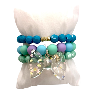 Girls Bracelet Stack - Clear Confetti Bow, Good Grace Design Co, Bow Bracelet, Bracelet, Bracelet Stack, Bracelets, Girls Bracelet Stack - Clear Confetti Bow, Good Grace Design Co Bow Bracele