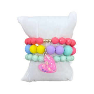 Girls Bracelet Stack - Full of Love - Multi, Good Grace Design Co, Bow Bracelet, Bracelet, Bracelet Stack, Bracelets, Good Grace Design Co Girls Bracelet Stack, Good Grace Designs, Heart, Hea