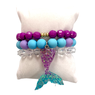 Girls Bracelet Stack - Glitter Mermaid, Good Grace Design Co, Bow Bracelet, Bracelet, Bracelet Stack, Bracelets, Good Grace Design Co Bow Bracelet, Good Grace Design Co Girls Bracelet Stack, 