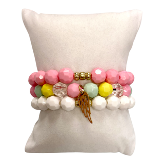 Girls Bracelet Stack - Gold Angel Wing, Good Grace Design Co, Angel Wing, Angel Wing Bracelet, Bracelet, Bracelet Stack, Bracelets, Girls Bracelet Stack - Gold Angel Wing, Good Grace Design C