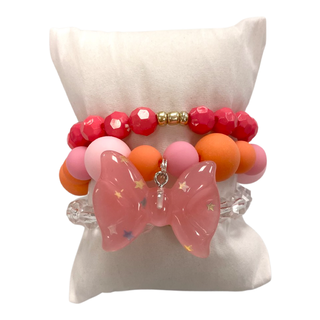 Girls Bracelet Stack - Ribbons and Bows, Good Grace Design Co, Bow Bracelet, Bracelet, Bracelet Stack, Bracelets, Good Grace Design Co Bow Bracelet, Good Grace Design Co Girls Bracelet Stack,