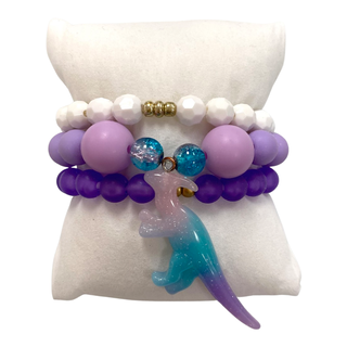 Girls Bracelet Stack - Tie Dye Glitter Dino, Good Grace Design Co, Bracelet, Bracelet Stack, Bracelets, Dino, Dinosaur, Dinosaur Bracelet, Girls Bracelet Stack - Tie Dye Glitter Dino, Good Gr