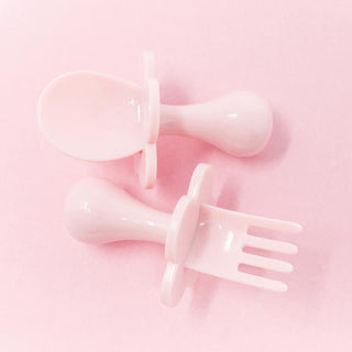 Are You Blushing Grabease Fork & Spoon Set, Grabease, Are You Blushing Grabease Set, Baby Fork and Spoon Set, Blush  Utensils, Blush Grabease Set, CM22, Cyber Monday, EB Baby, First Self Feed