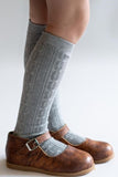 Little Stocking Co Knee High Socks - Gray, Little Stocking Co, Cable Knit Knee High, Cable Knit Knee High Socks, cf-size-7-10y, cf-type-knee-high-socks, cf-vendor-little-stocking-co, Gray Kne