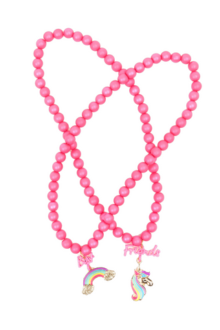 Great Pretenders Rainbow Unicorn necklace set featuring colorful unicorn pendant and matching chain for kids' jewelry.