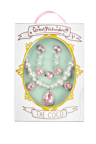 Great Pretenders The Coco Necklace, Ring & Clip On Earring Set, Great Pretenders, Audrey, Creative Education, Dress Up Jewelry, EB Girls, Great Pretenders, Jewelry, Little Girls Jewelry, Neck