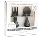 Gray Dream Grabease Fork & Spoon Set, Grabease, Baby Fork and Spoon Set, cf-type-utensils, cf-vendor-grabease, Charcoal Grey, CM22, Cyber Monday, EB Baby, First Self Feeding Utensil Set of Sp