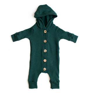 Gus + Steel Hooded Romper in Pine, Gus + Steel, cf-size-6-12-months, cf-vendor-gus-steel, CM22, Gus + Steel, Gus + Steel Hooded Romper, Gus and Steel, Gus and Steel Hooded Romper, Gus and Ste