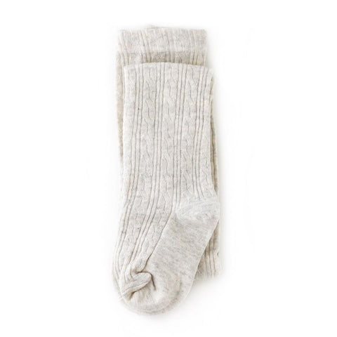 Little Stocking Co Cable Knit Tights - Heathered Ivory, Little Stocking Co, Cable Knit Tights, cf-size-3-4y, cf-size-6-12-months, cf-type-tights, cf-vendor-little-stocking-co, Fall 2021, Litt