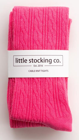 Little Stocking Co Cable Knit Tights - Hot Pink, Little Stocking Co, Cable Knit Tights, Little Stocking Co, Little Stocking Co Cable Knit Tights, Little Stocking Co Cable Knit Tights - Hot Pi