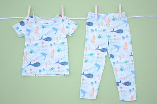Two Peas Clothing Co Under the Sea S/S Pajama Set, Two Peas Clothing Co, cf-size-7y, cf-type-pajama-set, cf-vendor-two-peas-clothing-co, CM22, eieio, Short sleeve PAjama Set, Two Peas Clothin