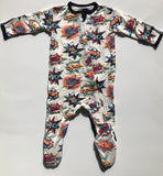 Peregrine Kidswear Comic Premium Footie, Peregrine Kidswear, Bamboo Footie, Black Friday, CM22, Comics, Cyber Monday, Els PW 5060, Els PW 8258, End of Year, End of Year Sale, Footed Sleeper, 