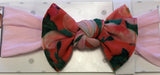 Baby Bling Pink w/Coral Watercolor Floral Combo Print Knot Headband, Baby Bling, Baby, Baby Bling, Baby Bling Bows, Baby Bling Combination Printed Knot, Baby Bling Combo Knot, Baby Bling Flor