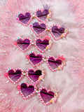 Sienna Sunnies BFF Rhinestone & Charms Heart Sunnies, Sienna Sunnies, Best Friends, BFF, Heart Sunnies, Made in the USA, Sienna Sunnies, Sunglasses, Sunglasses - Basically Bows & Bowties
