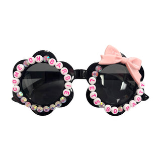 Sienna Sunnies Let's Go Party Flower Sunnies - Black, Sienna Sunnies, Barbie, Flower Sunnies, Let's Go Party Flower Sunnies, Made in the USA, Rhinestone Sunglasses, Sienna Sunnies, Sunglasses