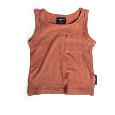 Little Bipsy Ribbed Tank - Burnt Sand, Little Bipsy Collection, cf-size-4t-5t, cf-type-tank, cf-vendor-little-bipsy-collection, CM22, JAN23, LBSS22, Little Bipsy, Little Bipsy Burnt Sand, Lit