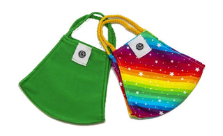 Pom Masks by Pomchies - Rainbow / Solid Green, Pomchies, Els PW 11399, Face Mask, Face Mask by Pomchies, Face Mask for Adults, Face Mask Pomchie, Mask, Pocmhies Face Mask, POM MASKS, Pom Mask
