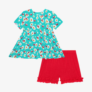 Posh Peanut Ladybug Basic S/S Peplum Top & Ruffled Short Set, Posh Peanut, cf-size-7, cf-type-2pc-set, cf-vendor-posh-peanut, Ladybug, Ladybugs, Posh Peanut, Posh Peanut Basic S/S Peplum Top 