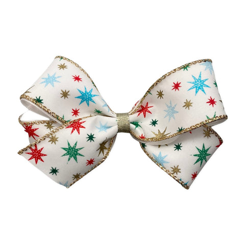 Medium Fancy Star Layered Hair Bow on Clippie, Basically Bows & Bowties, All Things Holiday, Alligator Clip, Alligator Clip Hair Bow, Basically Bows & Bowties, Candy Cane Bow, cf-type-hair-bo