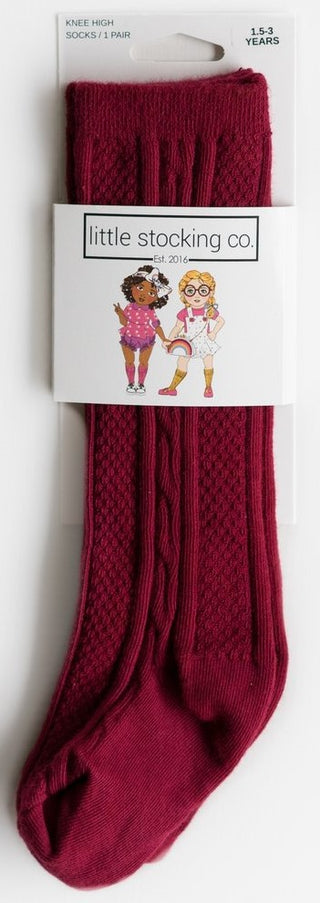 Little Stocking Co Knee High Socks - Ruby, Little Stocking Co, Cable Knit Knee High, Cable Knit Knee High Socks, Cyber Monday, Knee High, Knee High Socks, Knee Highs, Little Stocking Co, Litt