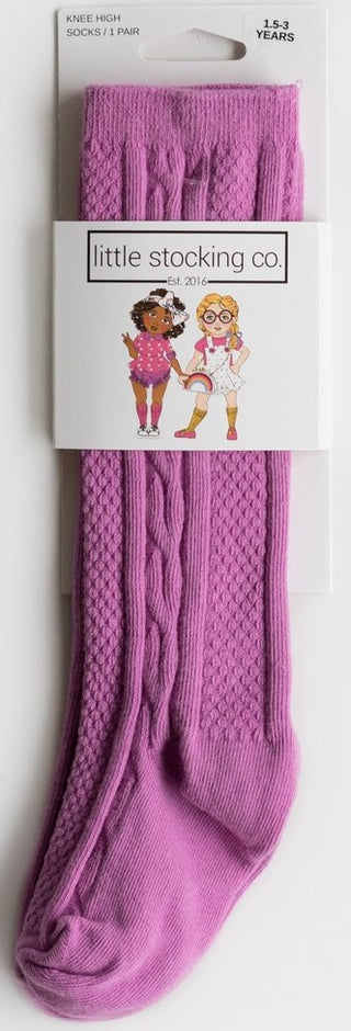 Little Stocking Co Knee High Socks - Orchid, Little Stocking Co, Cable Knit Knee High, Cable Knit Knee High Socks, Knee High, Knee High Socks, Knee Highs, Little Stocking Co, Little Stocking 