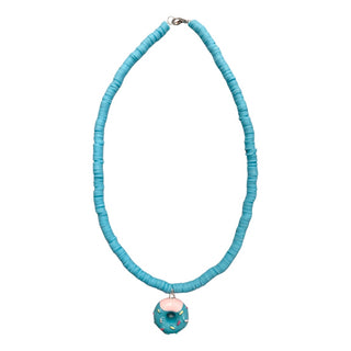 Blue Beaded Necklace with Donut, S & G Custom Creations, Blue Necklace, cf-type-necklace, cf-vendor-s-&-g-custom-creations, Donut, Donut Necklace, Jewelry, Necklace, S & G Custom Creations, N