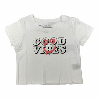 Prince Peter Tween Good Vibes Crop Tee, Prince Peter Collection, Crop Tee, Distressed, Distressed Crop Tee, Prince Peter, Prince Peter Collection, Prince Peter Good Vibes, Prince Peter Good V