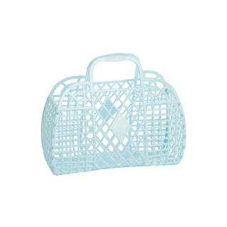 Sun Jellies Small Retro Basket - Blue, Sun Jellies, cf-type-bag, cf-vendor-sun-jellies, Jelly Bag, Sun Jellies, Sun Jellies Bag, Sun Jellies Blue, Sun Jellies Blue Small Retro Tote, Sun Jelli