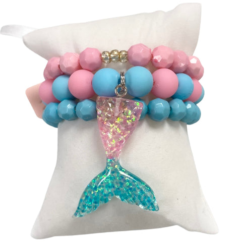 Girls Bracelet Stack - Mer-Mazing - Cotton Candy, Good Grace Design Co, Bracelet, Bracelet Stack, Bracelets, Good Grace Design Co Girls Bracelet Stack, Good Grace Design Co Products Girls Bra