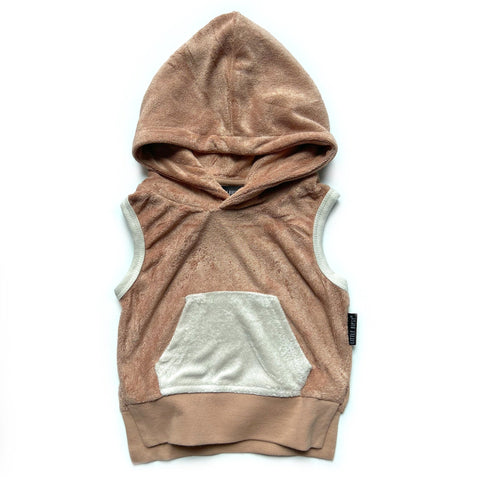 Little Bipsy Terry Cloth Sleeveless Hoodie - Cinnamon, Little Bipsy Collection, cf-size-12-18-months, cf-size-3t-4t, cf-size-5t-6t, cf-type-tank, cf-vendor-little-bipsy-collection, Cinnamon, 