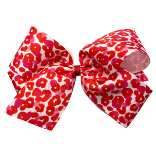 Red & Pink Leopard Hair Bow on Clippie, Basically Bows & Bowties, Basically Bows & Bowties, basically bows and bowties hair bow xlarge, Hair Bow, Hair Bows, Made in the USA, Red & Pink Leopar
